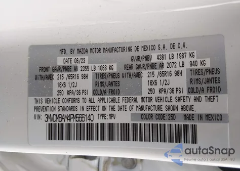 2023 Mazda Cx-30 2.5 S from USA, damaged, VIN 3MVDMBAM4PM566140